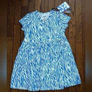 🆕 NWT blue/white graphic print faux wrap dress Diane von Furstenberg for target